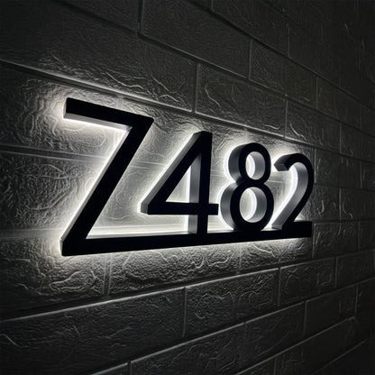 Backlit LED House Numbers with Underline – Modern Illuminated Address Numbers