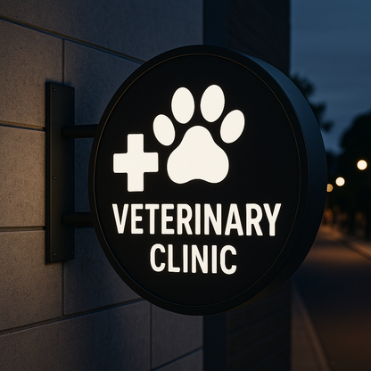 Round LED Light Box Sign – Double-Sided Illuminated Business Sign