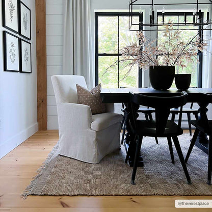 Ionut Checkered Jute Area Rug