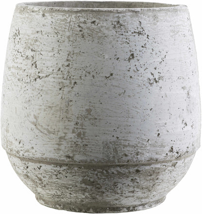 Janamuato White Geometric Cement Outdoor Planter
