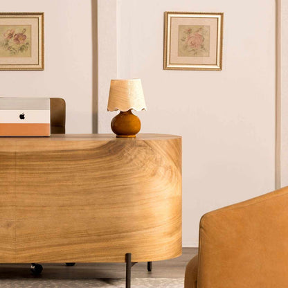Wokila Tan Solid Ceramic Table Lamp