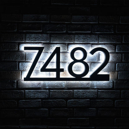 Backlit LED House Numbers with Underline – Modern Illuminated Address Numbers