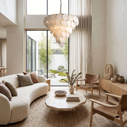 Marble Multi-Tiered Round Chandelier