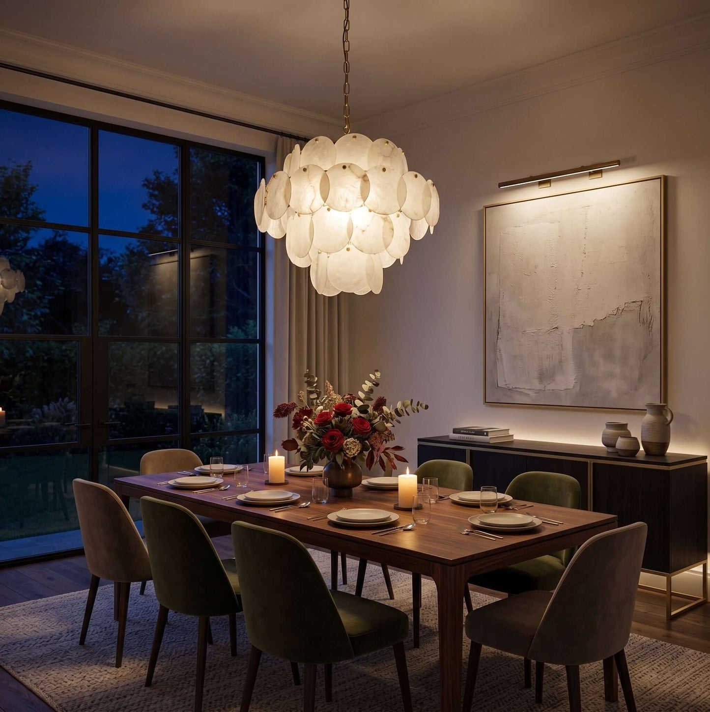 Marble Multi-Tiered Round Chandelier