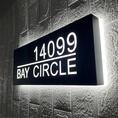 Backlit House Numbers with Street Name – Custom Illuminated Address Sign