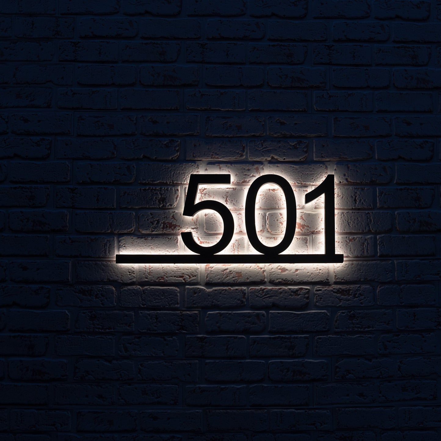 Backlit LED House Numbers with Underline – Modern Illuminated Address Numbers