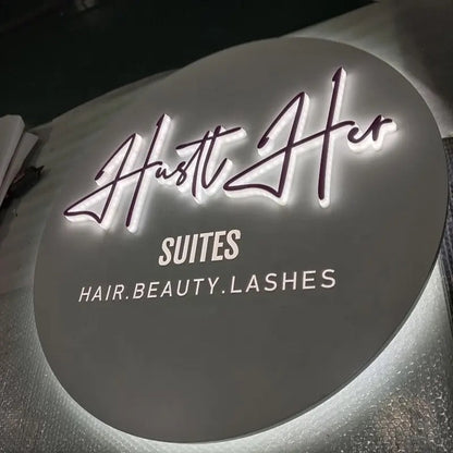 3D Backlit Acrylic Business Sign – Custom LED Logo Sign with Metal Backplate