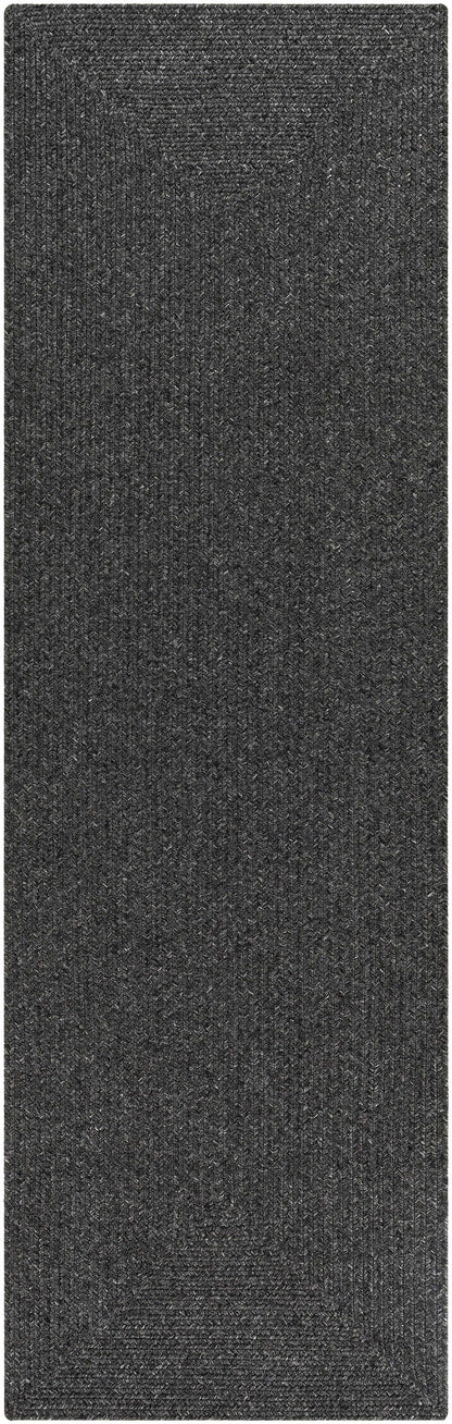 Black Braided Faux Jute Outdoor Rug