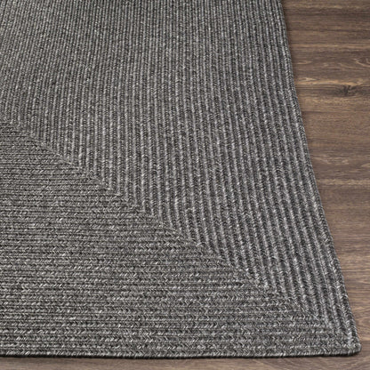 Black Braided Faux Jute Outdoor Rug