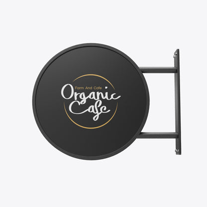 Round LED Light Box Sign – Double-Sided Illuminated Business Sign
