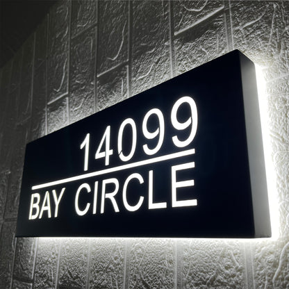 Backlit House Numbers with Street Name – Custom Illuminated Address Sign