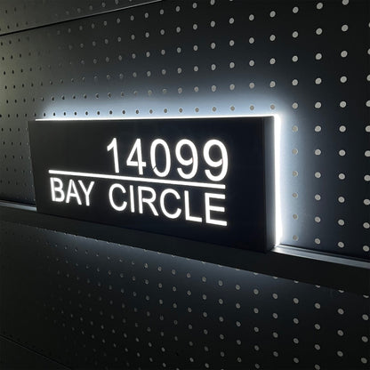 Backlit House Numbers with Street Name – Custom Illuminated Address Sign
