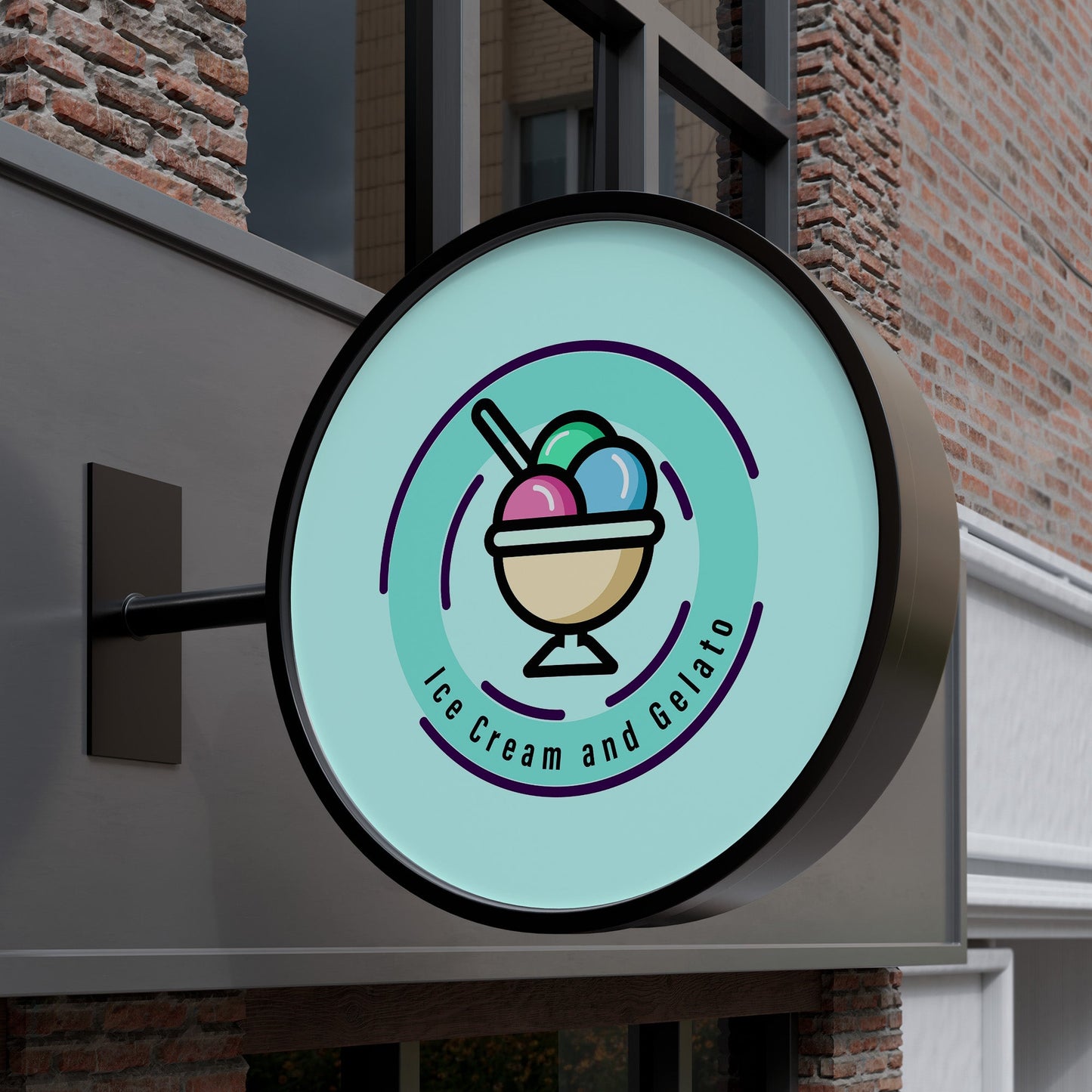 Round LED Light Box Sign – Double-Sided Illuminated Business Sign