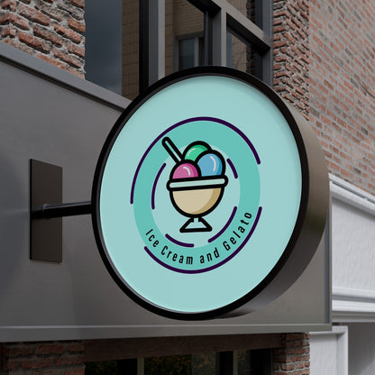 Round LED Light Box Sign – Double-Sided Illuminated Business Sign