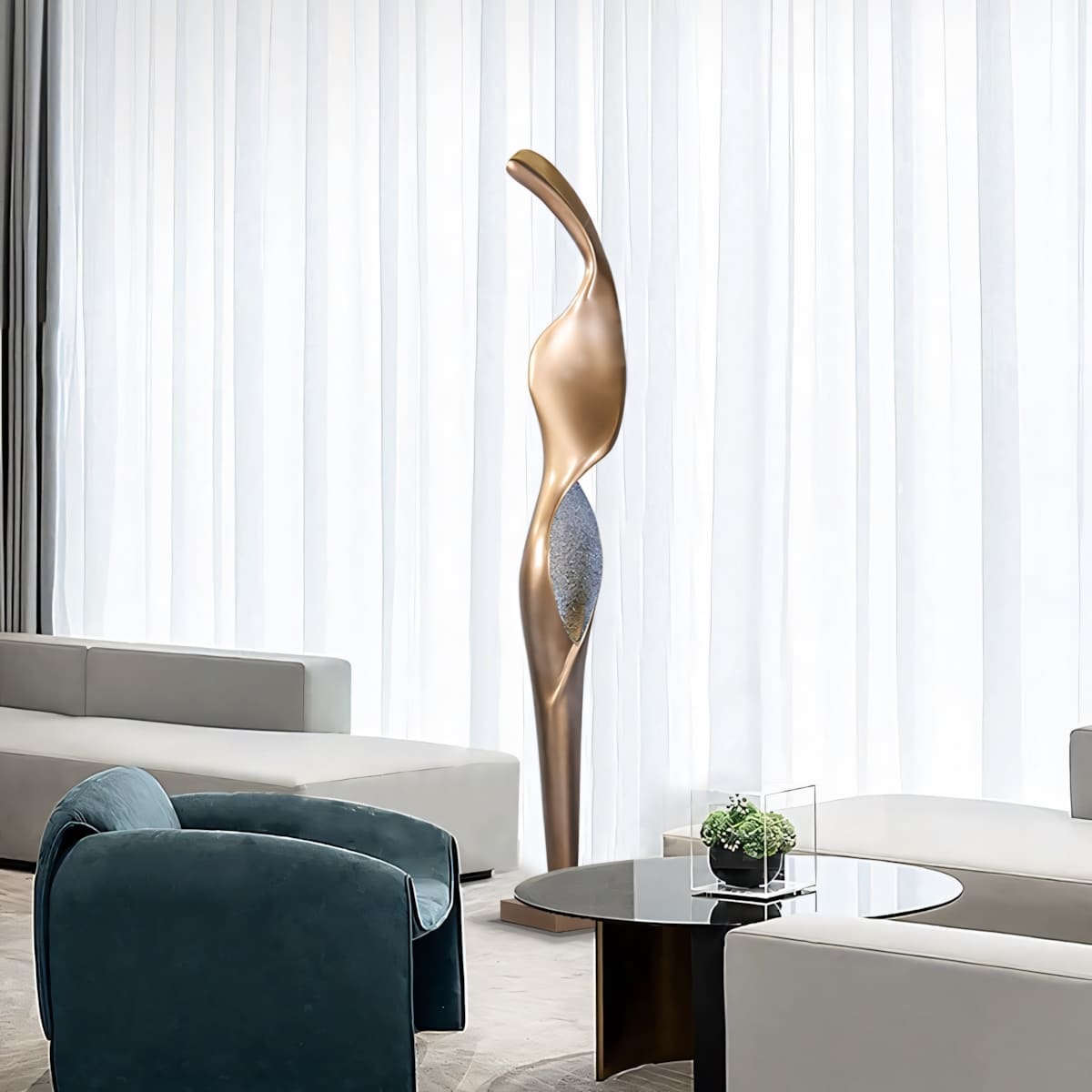 Torch Sculpture Floor Lamp