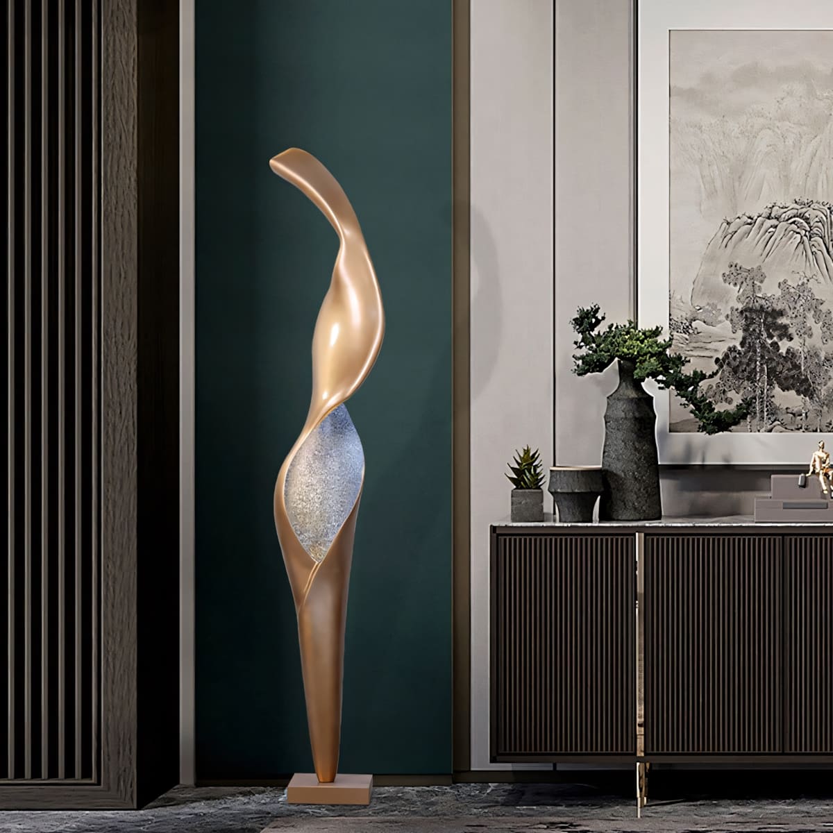 Torch Sculpture Floor Lamp