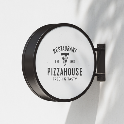 Round LED Light Box Sign – Double-Sided Illuminated Business Sign