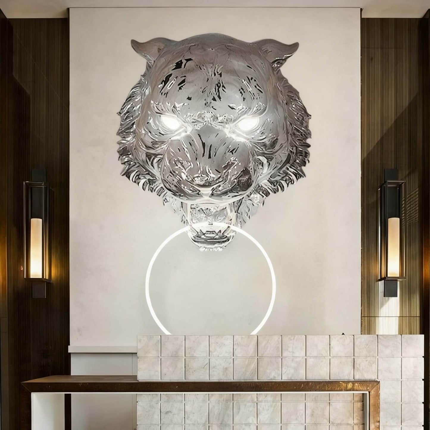 Tiger Head Wall Sconce