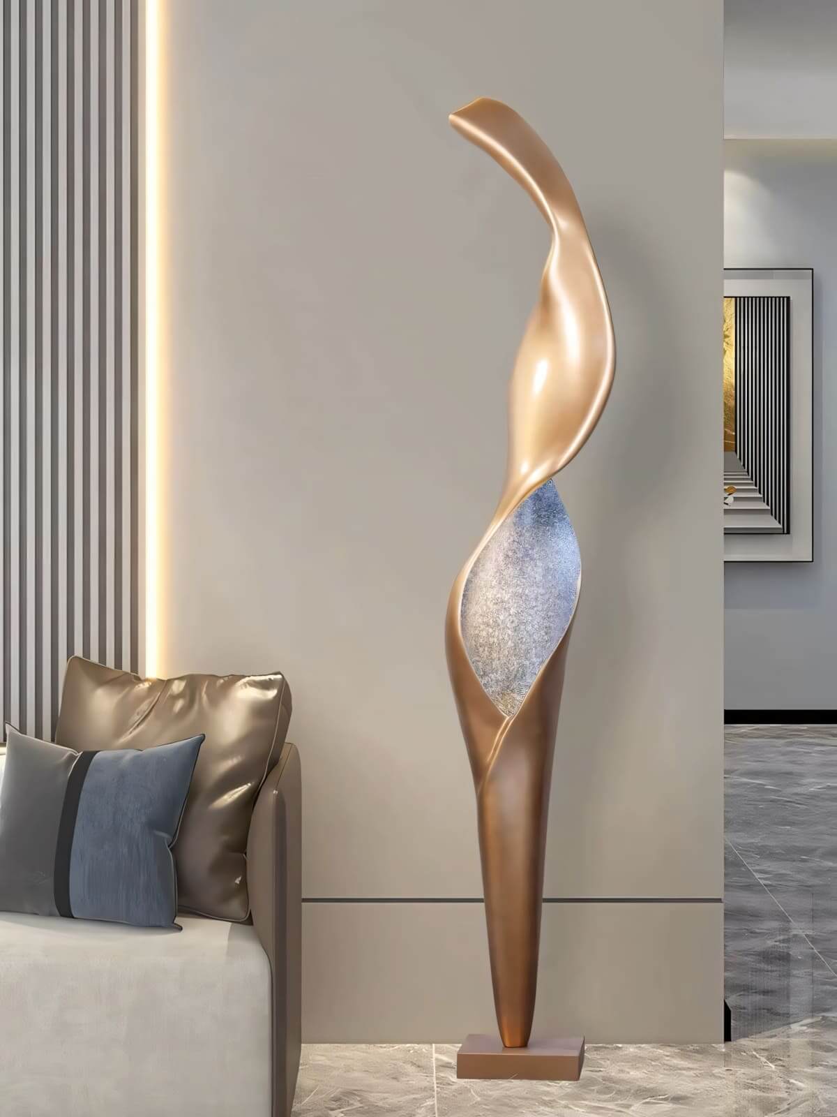 Torch Sculpture Floor Lamp